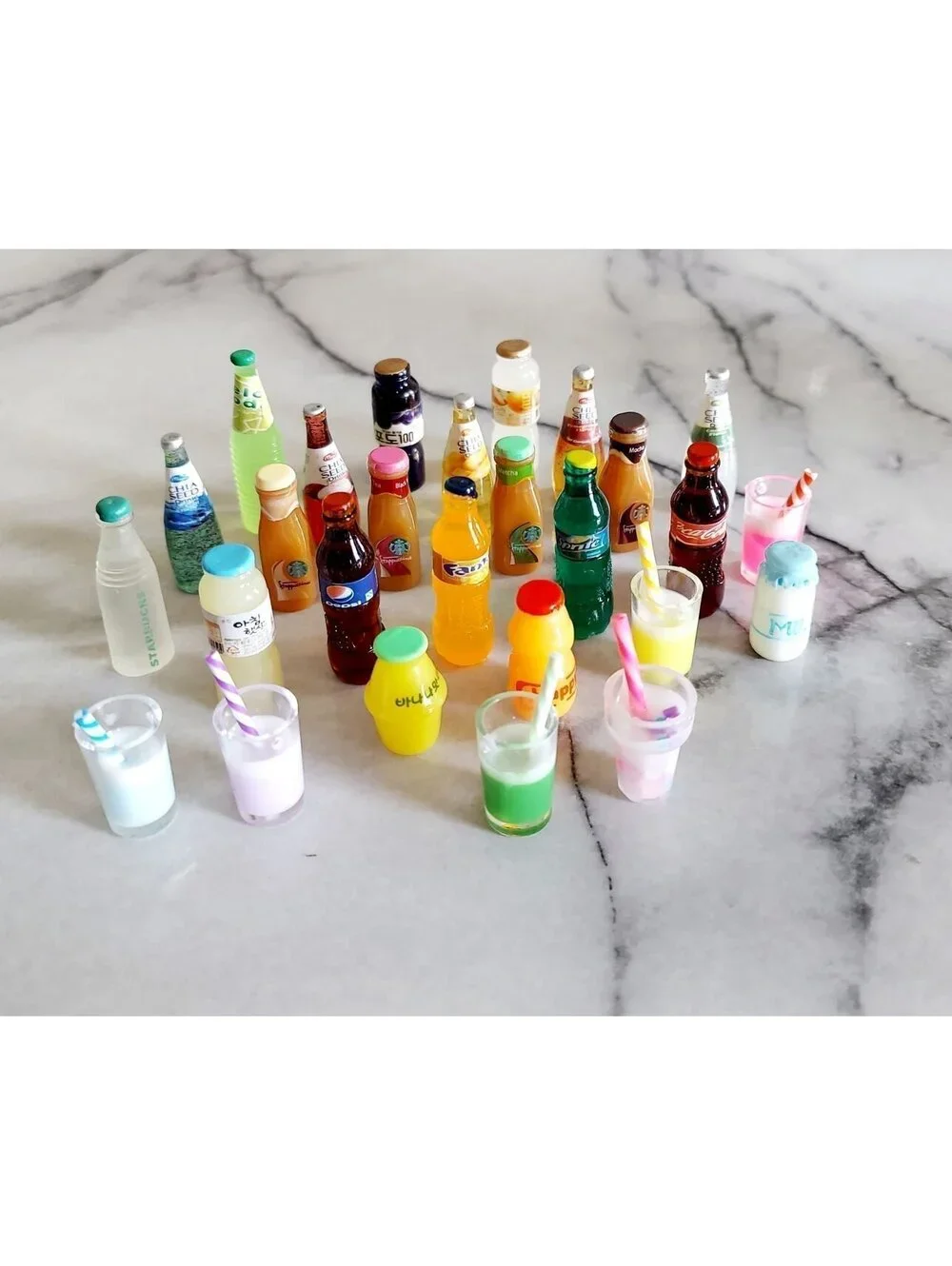 8pc Miniature Dollhouse Variety Soda Juice Drinks